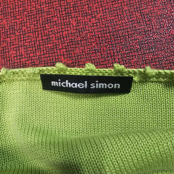 Michael Simon Floral Cardigan Sweater S Multicolor Spun Silk/Cotton Art to Wear - Picture 6 of 11